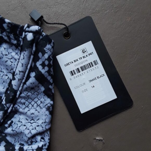 CCX Greta Black Snake Print Bikini Size 14 - Picture 7 of 11